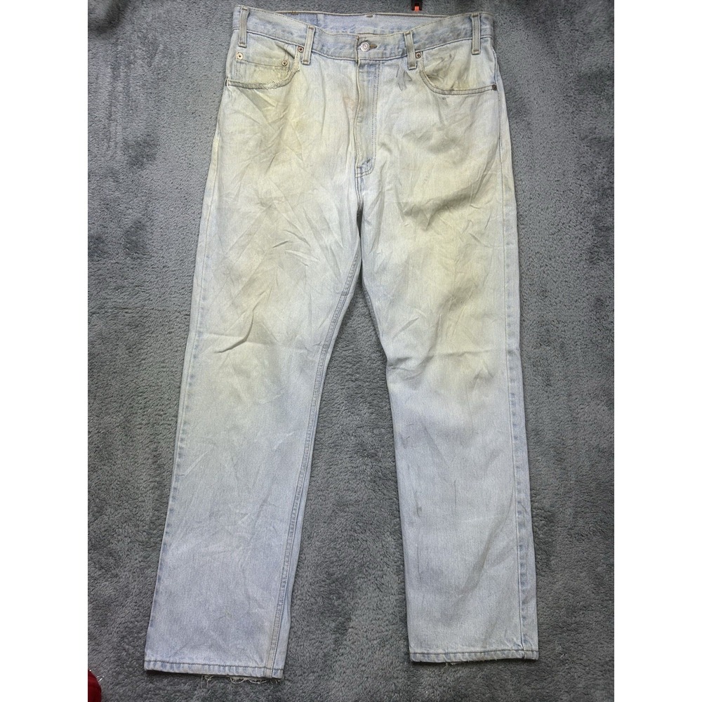 Vintage Levis 505 Jeans Mens 36x30 (waist 34") Stone Wash Distressed Student Y2K